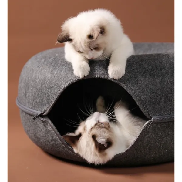 Mačací pelech Donut Tunnel Bed 50cm - grafitový