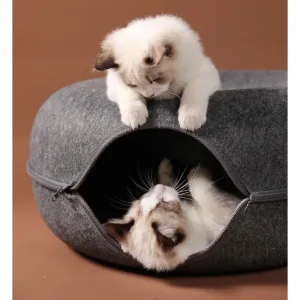 Mačací pelech Donut Tunnel Bed 50cm - grafitový