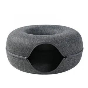 Mačací pelech Donut Tunnel Bed 50cm - grafitový