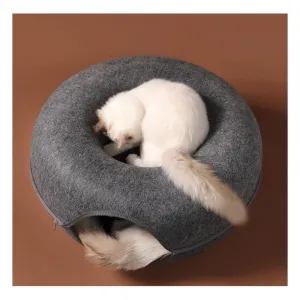 Mačací pelech Donut Tunnel Bed 50cm - grafitový