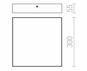 SAPHO - RISA stropné LED svietidlo 30W, 300x55x300, 230V, biela LS030B
