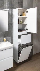ALTAIR vysoká skříňka s košem 40x184x31cm, bílá AI185R