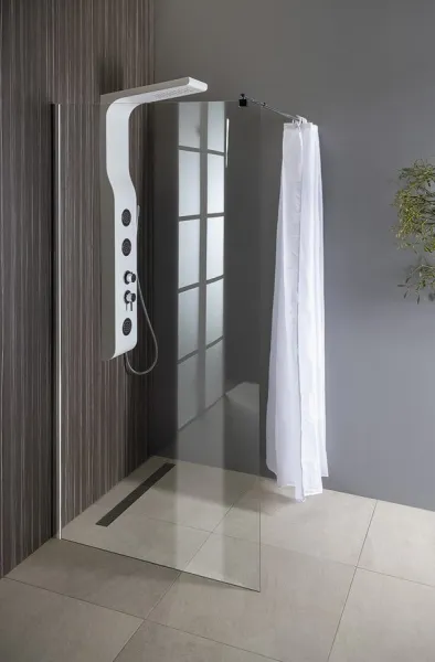 AQUALINE - WALK-IN stena na inštaláciu na múr so vzperou, jednodielna, 1100 sklo číre WI111