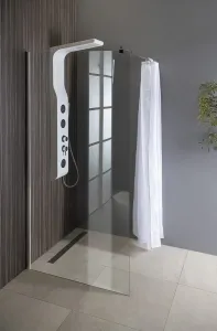 AQUALINE - WALK-IN stena na inštaláciu na múr so vzperou, jednodielna, 1100 sklo číre WI111