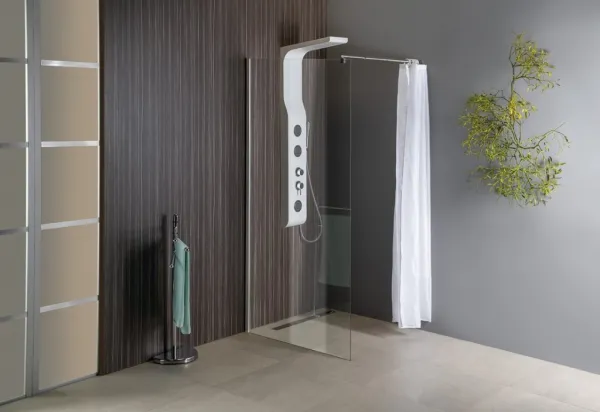 AQUALINE - WALK-IN stena na inštaláciu na múr so vzperou, jednodielna, 1100 sklo číre WI111