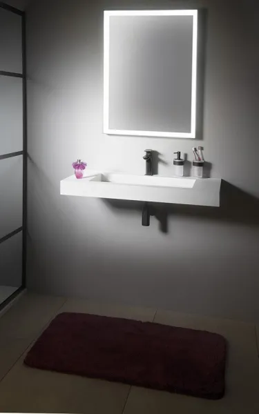 SAPHO - SORT zrkadlo s LED osvetlením 60x80cm, čierna mat ST080