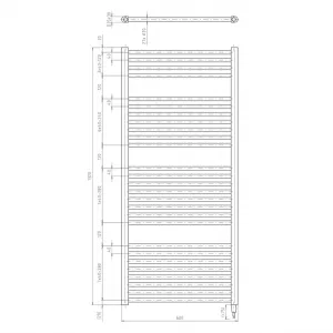 AQUALINE - DIRECT-E elektrické vykurovacie teleso, rovné, 600x1320 600 W, čierna ILE36TB
