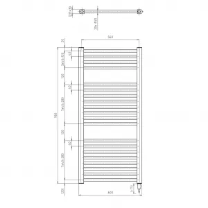 AQUALINE - DIRECT-E elektrické vykurovacie teleso, rovné, 600x960 400 W, biela ILE96T