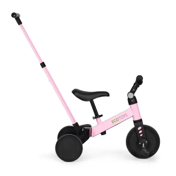 ECOTOYS Tříkolka/odrážedlo dětské 2v1 s vodící tyčí