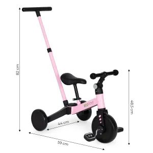 ECOTOYS Tříkolka/odrážedlo dětské 2v1 s vodící tyčí
