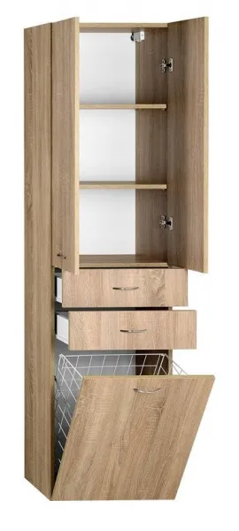 ZOJA / KERAMIA FRESH skrinka vysoká s košom 50x184x29cm, dub platin 51295