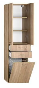 ZOJA / KERAMIA FRESH skrinka vysoká s košom 50x184x29cm, dub platin 51295