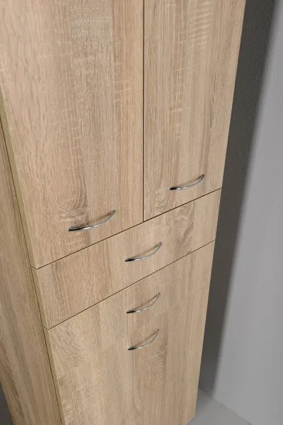 ZOJA / KERAMIA FRESH skrinka vysoká s košom 50x184x29cm, dub platin 51295