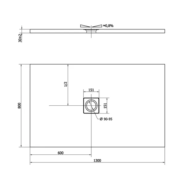 POLYSAN - FLEXIA sprchová vanička z liateho mramoru s možnosťou úpravy rozmeru 130x80cm 72899