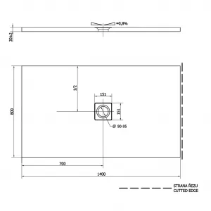 POLYSAN - FLEXIA sprchová vanička z liateho mramoru s možnosťou úpravy rozmeru 140x80cm 72900
