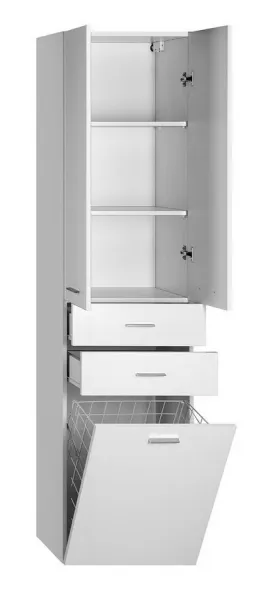 ZOJA / KERAMIA FRESH skrinka vysoká s košom 50x184x29cm, biela 51293