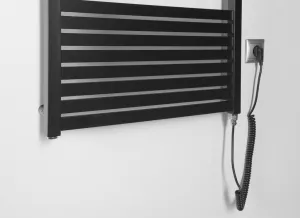AQUALINE - TONDI-E elektrické vykurovacie teleso, rovné, 600x1690 800 W, čierna mat DE496T