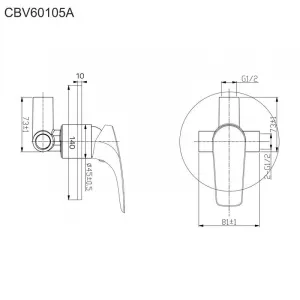 MEREO - Sprchová podomietková batéria bez prepínača, Eve, Mbox, gulatý kryt, chróm CBV60105A