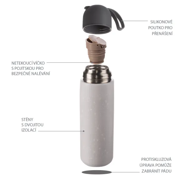 Zopa termoska so silikónovým držiakom 400 ml Mountains