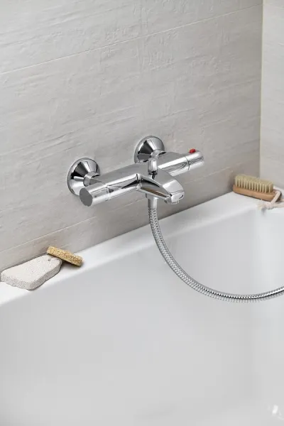 AQUALINE - ACTION nástenná vaňová termostatická batéria, chróm MB106