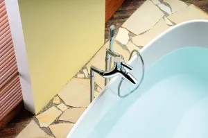 Pripojenie pre inštaláciu vaňové batérie do podlahy (pár), chróm 9881