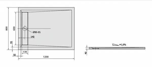 POLYSAN - VARESA sprchová vanička z liateho mramoru so záklopom, obdĺžnik 120x80cm 71604