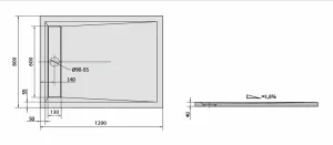 POLYSAN - VARESA sprchová vanička z liateho mramoru so záklopom, obdĺžnik 120x80cm 71604
