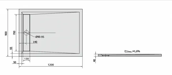 POLYSAN - VARESA sprchová vanička z liateho mramoru so záklopom, obdĺžnik 120x90cm 71603