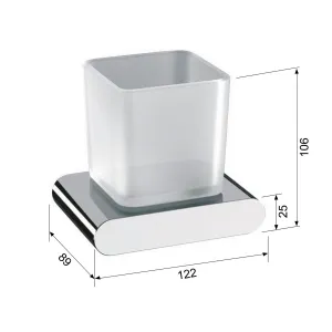 FLORI držiak kefiek, chróm / sklo satin RF004