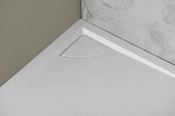 POLYSAN - LUSSA sprchová vanička z liateho mramoru so záklopom, štvrťkruh 90x90cm, R550 71602