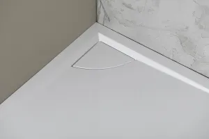 POLYSAN - LUSSA sprchová vanička z liateho mramoru so záklopom, štvrťkruh 90x90cm, R550 71602