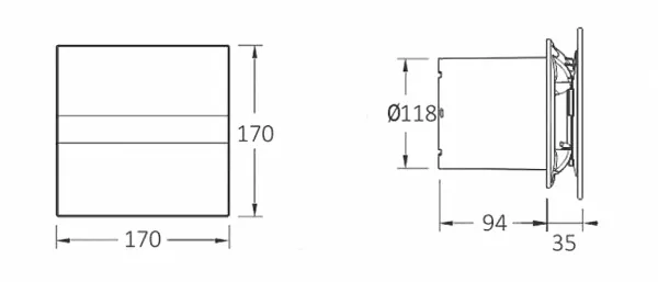 CATA - E-120 GTH kúpeľňový ventilátor axiálny s automatom, 6W/11W, potrubie 120, biel 00901200