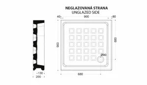KERASAN - RETRO keramická sprchová vanička, štvorec 90x90x20cm, biela 133801