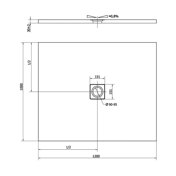 POLYSAN - FLEXIA sprchová vanička z liateho mramoru s možnosťou úpravy rozmeru 120x100cm 71563