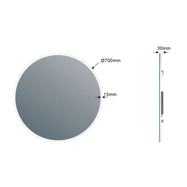 SAPHO - VISO guľaté zrkadlo s LED osvetlením, ø 70cm VS070