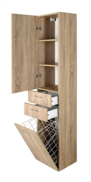 ZOJA / KERAMIA FRESH skrinka vysoká s košom 35x184x29cm, dub platin 51232