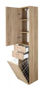 ZOJA / KERAMIA FRESH skrinka vysoká s košom 35x184x29cm, dub platin 51232
