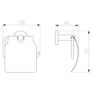 X-ROUND držiak toaletného papiera, s krytom, chróm XR732