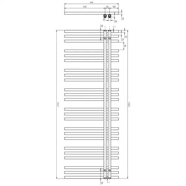 SAPHO - SOPHINA vykurovacie teleso 600x1647 biely mat IR703W