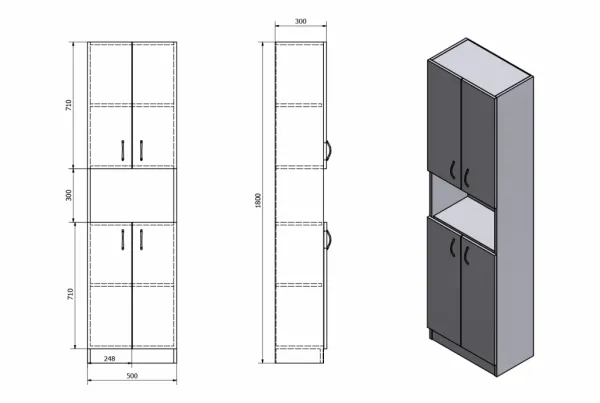 SIMPLEX ECO vysoká skrinka 50x180x30cm SIME520
