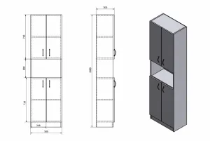 SIMPLEX ECO vysoká skrinka 50x180x30cm SIME520