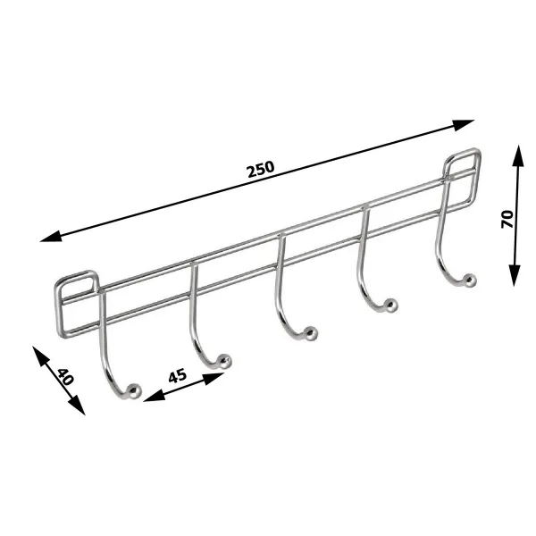 CHROM LINE 5 háčik, chróm 37055
