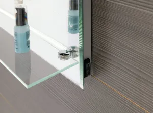 AQUALINE - Zrkadlo s LED osvetlením a policou 60x80cm, gombíkový vypínač ATH53