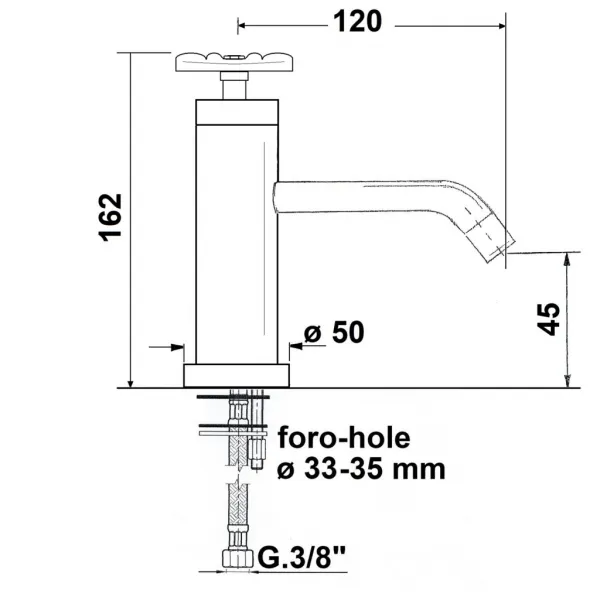 INDUSTRY stojanková umývadlová batéria bez výpuste, výška 162 mm, nikel/čierna 5102TT8