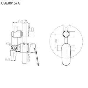 MEREO - Sprchová podomietková batéria s trojcestným prepínačom, Viana, Mbox, gulatý kryt, chróm CBE60157A