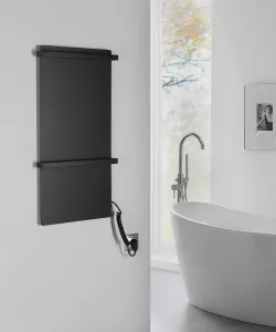 SAPHO - ELMIS elektrický sušiak uterákov 400x800 120 W, hliník, čierny mat EB430