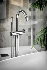 RHAPSODY vaňová batéria s pripojením do podlahy, výška 1077mm, chróm R5018