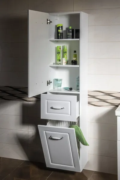 Favole vysoká skrinka košom 40x184x31cm, biela mat FV180