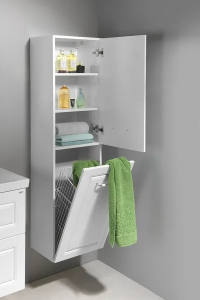 Favole vysoká skrinka košom 40x150x31cm, biela mat FV160