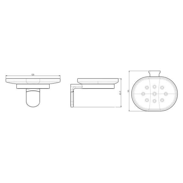ZERO mydelnička, chróm / ABS ZE002